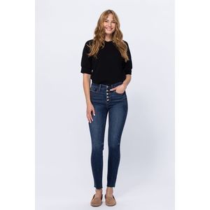 JUDY BLUE HI-RISE BUTTONFLY CUTOFF SKINNY size 18 NWT